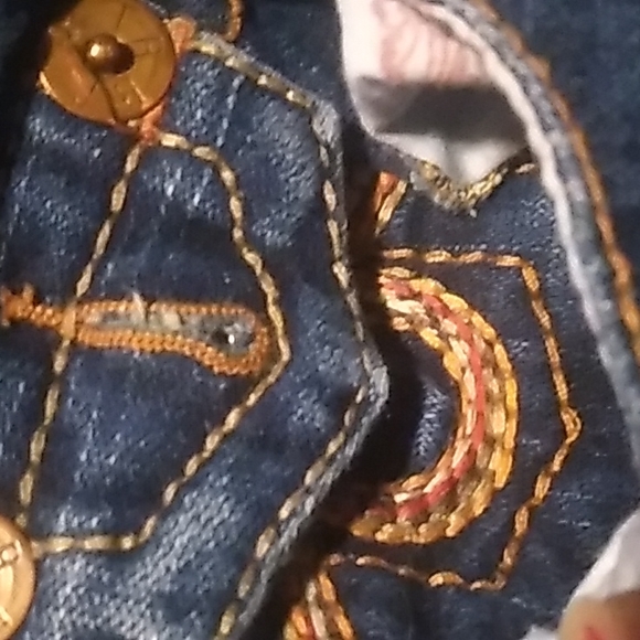 Womens True Religion Joey Big T Rainbow Horseshoe Jeans 26 Flare - Picture 5 of 9